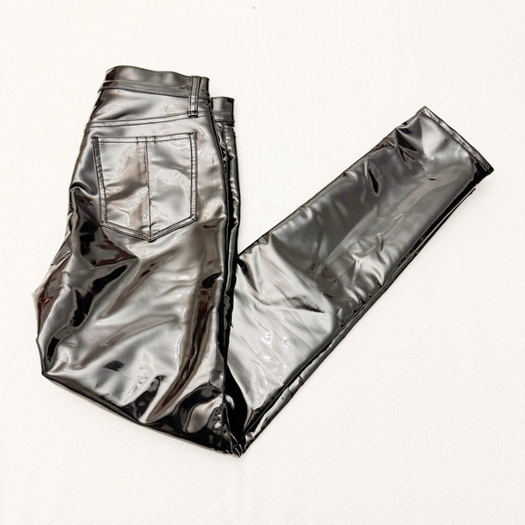 Rag & Bone Faux Patent Leather High Rise Vinyl Skinny Pants Size 27 - Picture 5 of 8